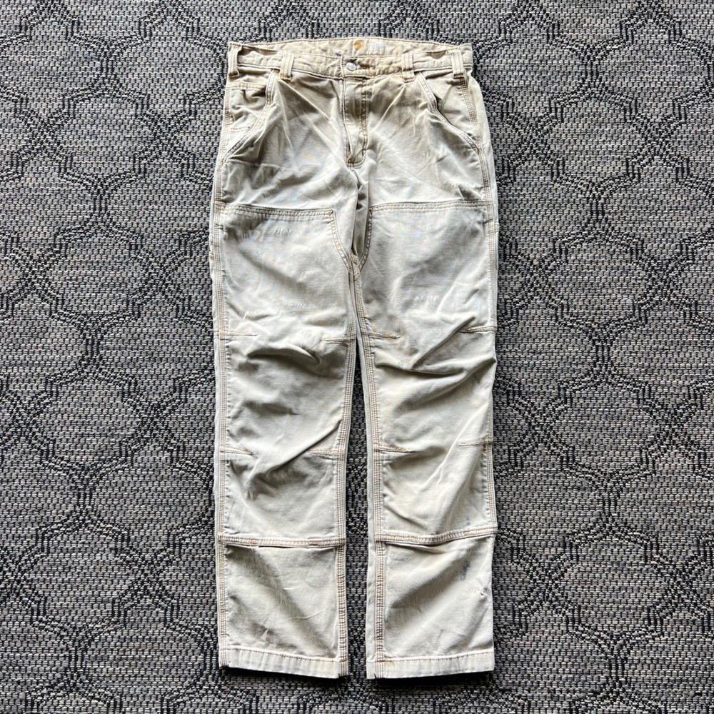 Carhartt Pants Mens 32x32 Tan Double Knee‎ Relaxed Workwear Utility 102802-018